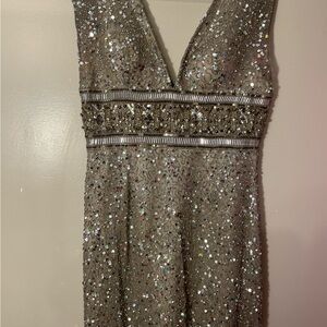 Glamorous Silver Sequin Mini Dress